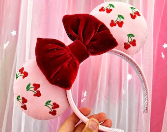 Mickey Cherry Embroidery Mouse Ears