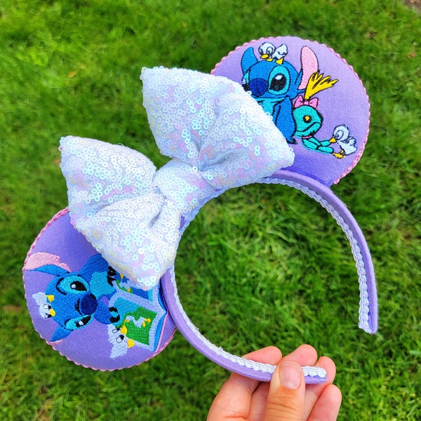 Blue Alien & Duckies Embroidery Mouse Ears