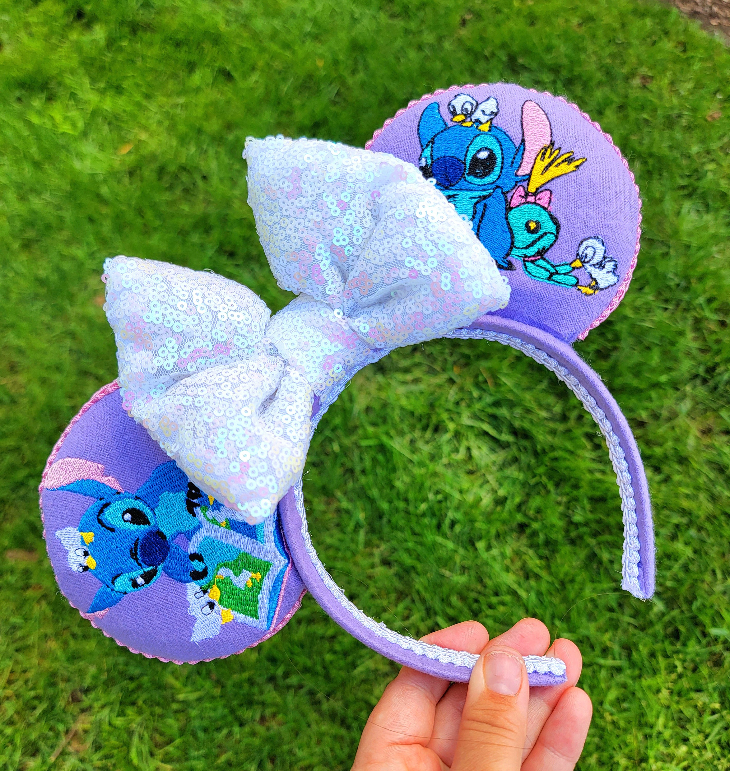Disney Parks Stitch‎ Mickey Ears Hat – Lilo & Stitch Alien Design with Antennae Disney Stitch Beanie Hat, Leroy Cuff Winter Knit Cap with 3D  main image 3
