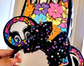 Flower Embroidery Mouse Ears