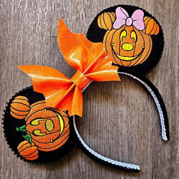 Pumpkin Embroidery Mouse Ears