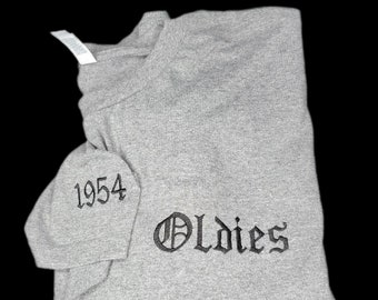 Embroidered Oldies 1954 T-Shirt Old English