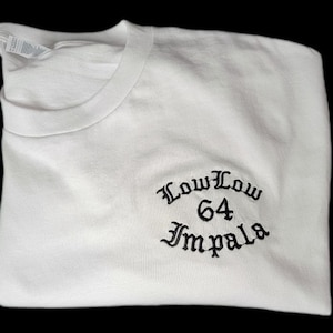 Embroidered LowLow 64 Impala T-Shirt Old English