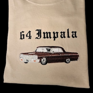 Embroidered Brown 1964 Chevy Lowrider T-Shirt Old English