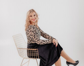 Top de malla beige, top de tul, top ver a través, camiseta transparente, top de malla, top adorno, blusa transparente de tul, top de manga larga, top ajustado