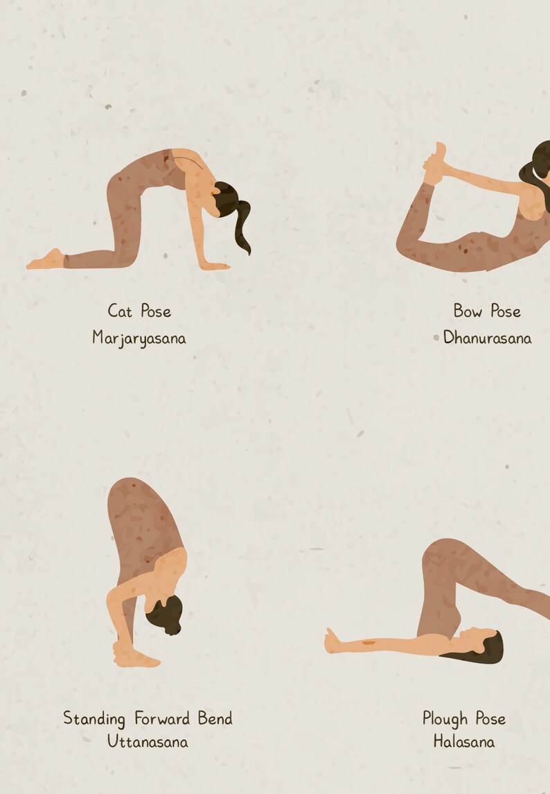 ashtanga yoga poses printable poster instant download yoga etsy