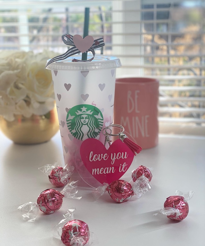 Gift for Best Friend Gift Set Valentine/'s Day Gift Custom Cup Galentine/'s Day Gift Hearts Cold Cup Gift for her Best babes