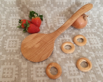 Pancake spatula,Handmade wooden spatula, oak wood spatula, cooking spatula