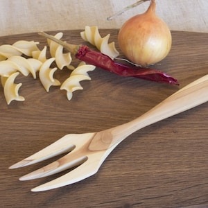 Natural Apple tree  Fork 9 - 10 Inch / Wooden Kitchen Fork / Fork