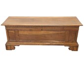 Early 18th Century Italian Solid Walnut Wood Blanket Chest