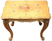 20th Century Louis XV Style Inlaid Wood Side Table or Sofa Table