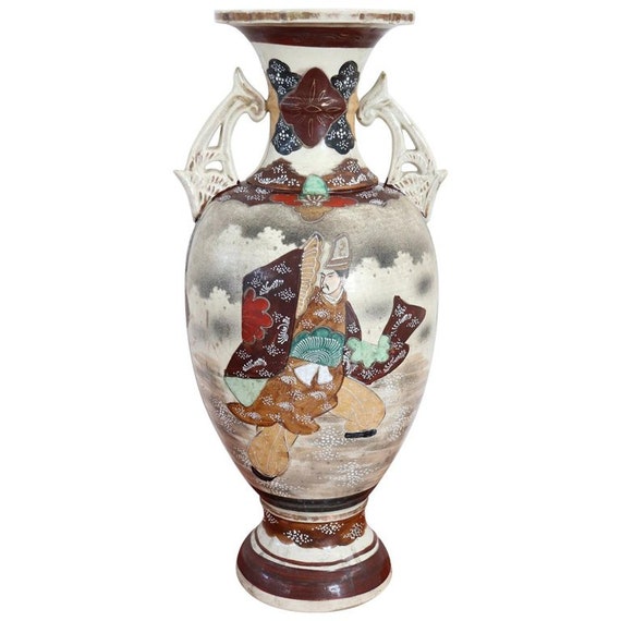 20th Century Japanese Vintage Artistic Satsuma Vase In Etsy