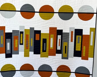 Modern Geometric Improv Lap Quilt / Wall Hanging