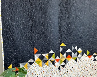 Modern Minimalistic Geometric Triangle Quilt | Lap or Bed Throw