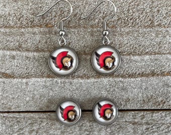 Ottawa Senators Earrings, 10mm Studs, 12mm, 14mm Dangly Sens Earrings, Hockey Earrings, Sens Studs, Sens Fans Jewelry, Accessories