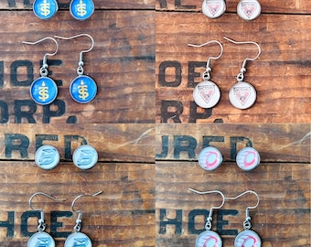 PWHL Earrings, Studs, Dangly, Toronto Sceptres, Frost, Fleet, Victoire, Charge Sirens, Goldeneyes, Torrent Hockey Earrings, Women's Hockey