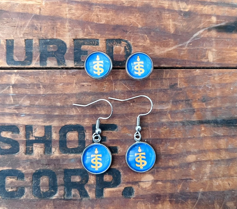 PWHL Earrings, Studs, Dangly, Toronto Sceptres, Frost, Fleet, Victoire, Charge Sirens, Goldeneyes, Torrent Hockey Earrings, Women's Hockey image 2