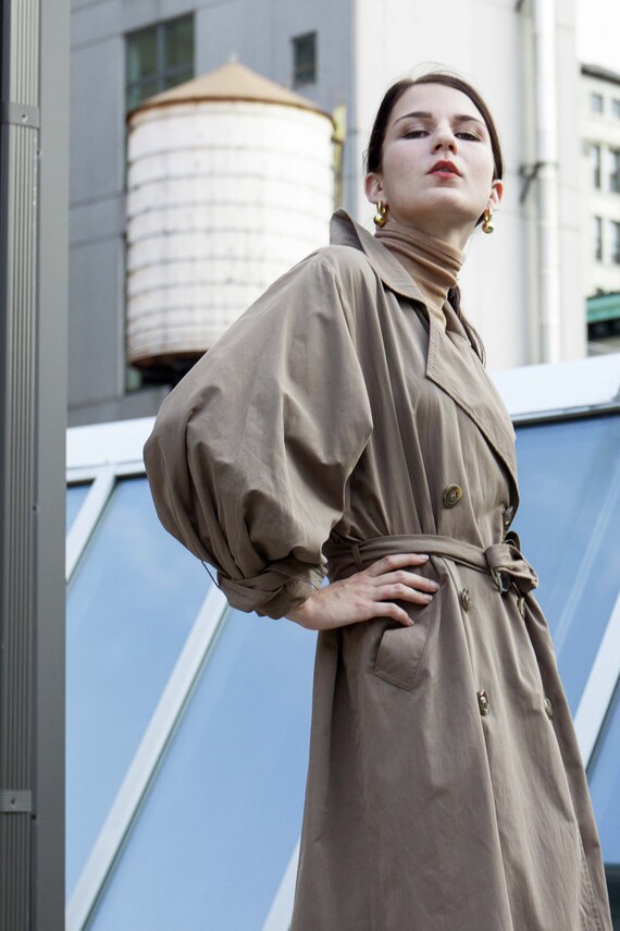 Puff sleeve trench best sale coat