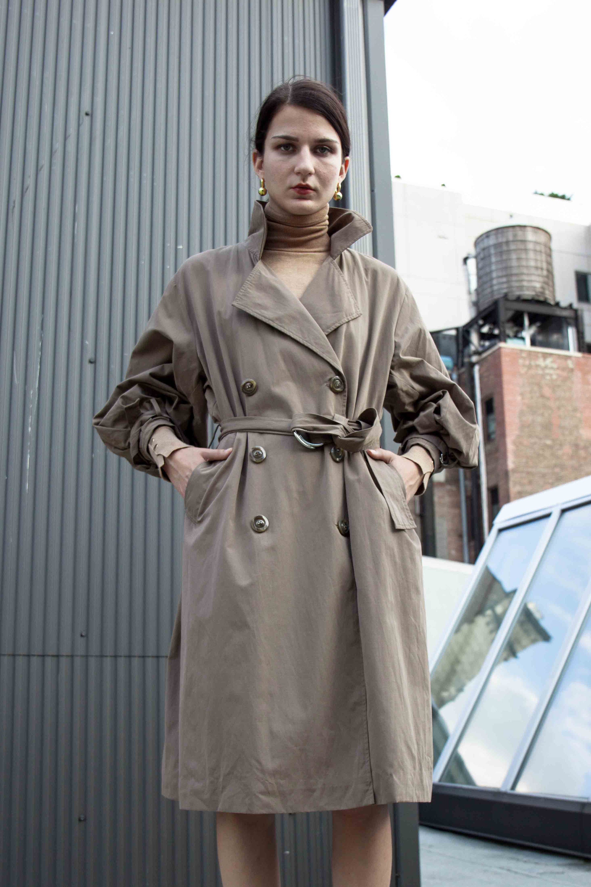 Rochelle Satin Puff Sleeve Trench Coat – watereverysunday