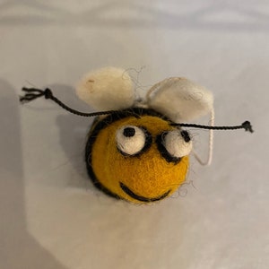 Felted Wool "Busy Bee Bob" Ornament-felted-wool felted-felt bee-felted bee-bee ornament-felt ornament-felted bee ornament-bee-bees-felt bees