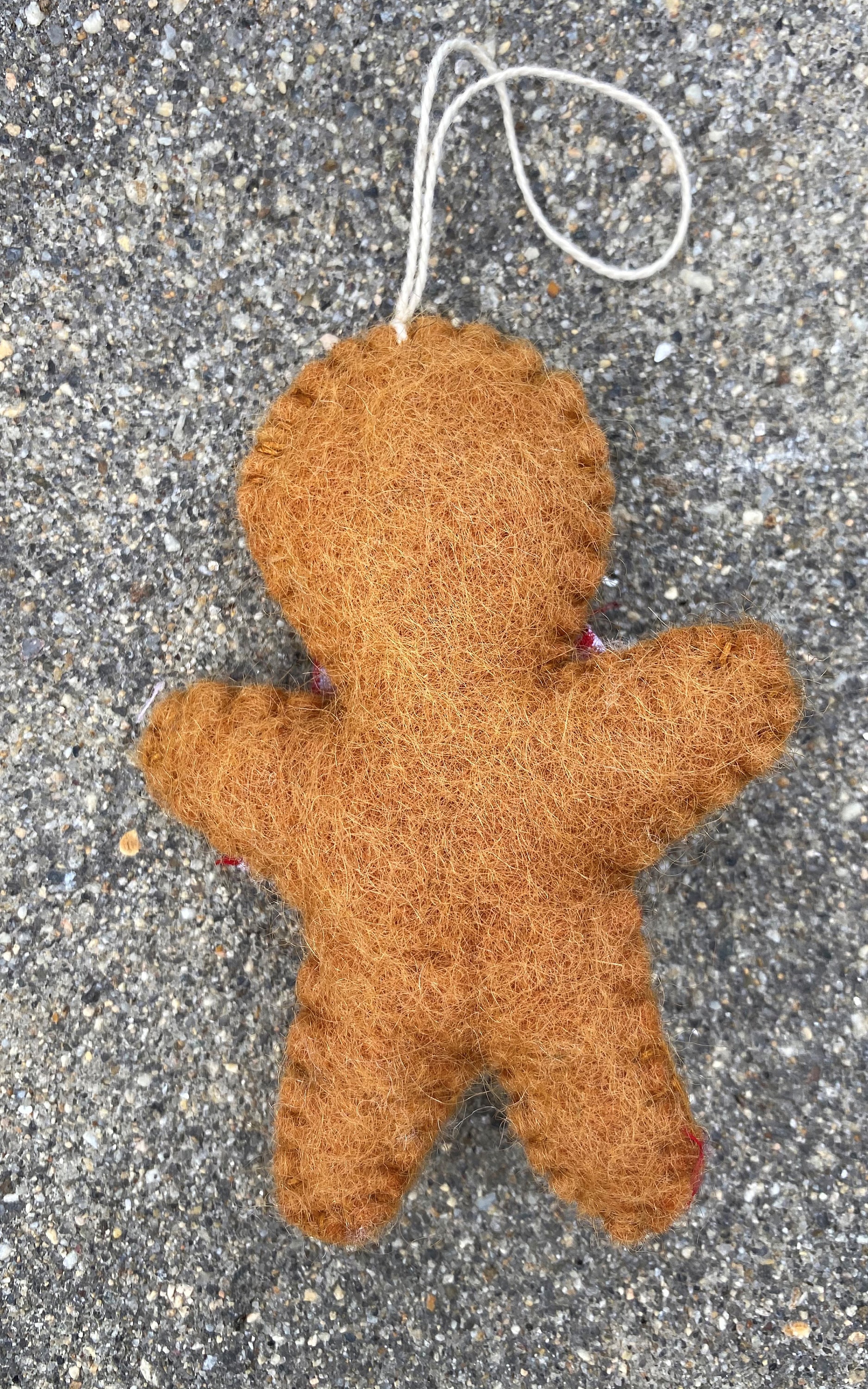 Handmade Felted Wool Gingerbread Boy & Gingerbread Girl Ornaments-felt ...