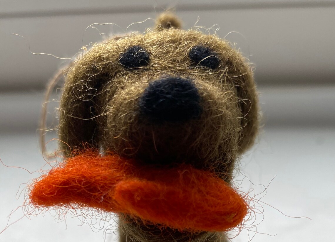 Felt Wool Beau the Salmon Fishing Chocolate Lab | Etsy