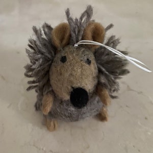 Felted wool "Harvey the Hedgehog" ornament-felt hedgehog-handmade hedgehog-felt ornament-needle felted-wool hedgehog-christmas ornament