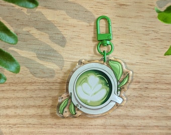 Matcha Tea 2.5" Acrylic Charm Keychain