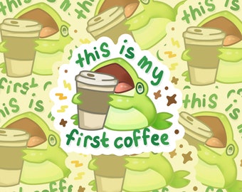 My First Coffee 3" glanzende gestanste vinylsticker