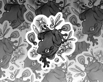 Autocollant en vinyle découpé 3 po. Grenouille du néant