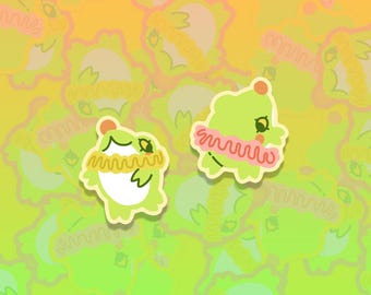 Yippee clown grenouilles et grenouille Wahoo Con 2025 - Lot de deux autocollants en vinyle découpé 2,5 po.
