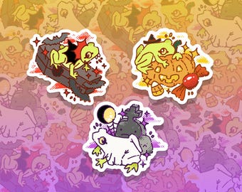 Froggy Halloweenies - Stickers vinyles découpés 2,5"