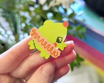 Youpi la grenouille clown - épinglette en métal émaillé teint grenouille