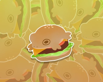 Burger Frog - Autocollant en vinyle découpé 3"