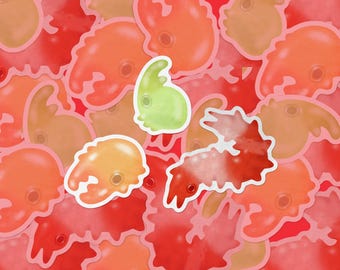 Ensemble d'autocollants Gummy Bugs - Saint-Valentin 2025 3 x 2" vinyle autocollants mats découpés