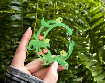 Mousqueton en acrylique liane de grenouille - Saint-Valentin 2026