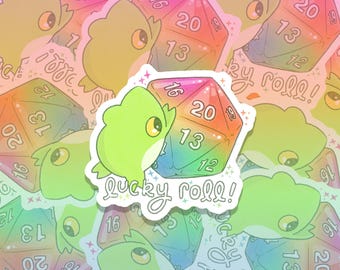 Rouleau chanceux ! - Autocollant en vinyle découpé 3"