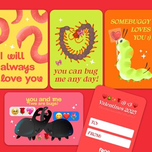 Buggy Love Notes - Lot de quatre cartes pour la Saint-Valentin 2025, finition mate douce au toucher de qualité supérieure