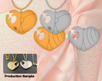 Pendentif cerf scarabée Heartbug - Collier en or ou en argent pour la Saint-Valentin 2025