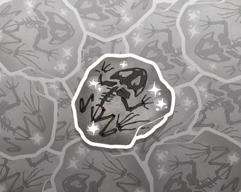 Fossil Frog - Autocollant en vinyle découpé 3"