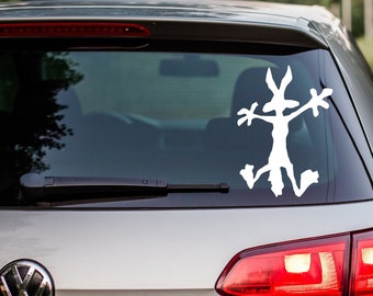 Coyote Crashing Silhouette Waterproof Decal - Funny Car Sticker - Cute Sticker - Wall Decal