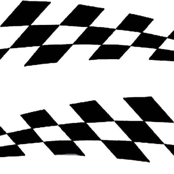 Chequered Flag Pack of 2 Car Stickers - Car Decals - Racing Stripe - Scooter Stickers - Bumper Stickers - Campervan Decals - Van - Motorbike