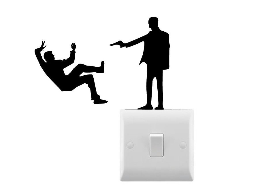 Novelty Man Shooting Another Small Light Switch Sticker Etsy UK