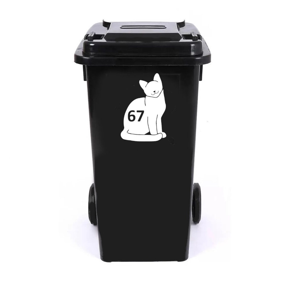 Pet Cat Custom Number Wheelie Bin/Recycling Box/House Number Etsy