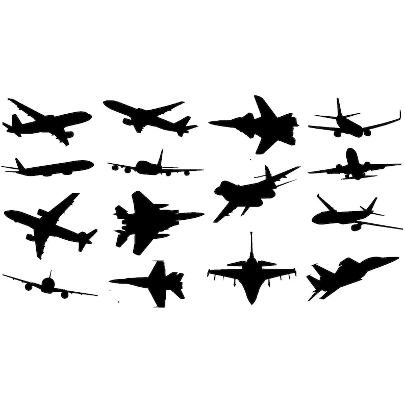 Pack of 15 Airplane Aircraft Jet Fighter Small Stickers Variety of ...