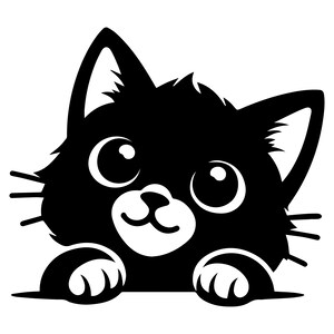 Pegatina de vinilo impermeable con un lindo gato espiando: para portátiles, coches, botellas de agua, álbumes de recortes, regalos para amantes de los gatos