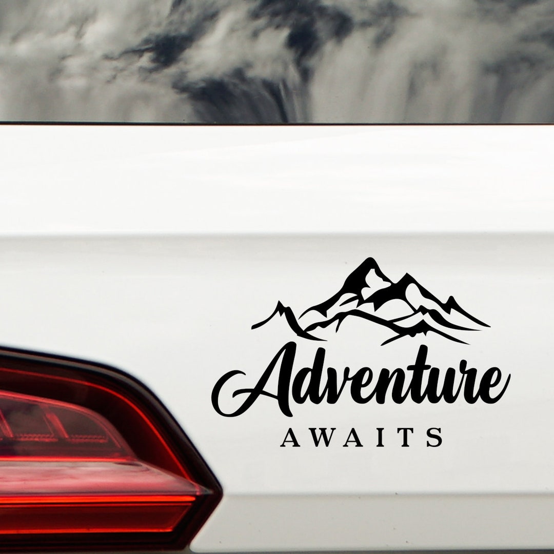 Adventure Awaits Waterproof Car Sticker - Caravan - Campervan Motorhome ...
