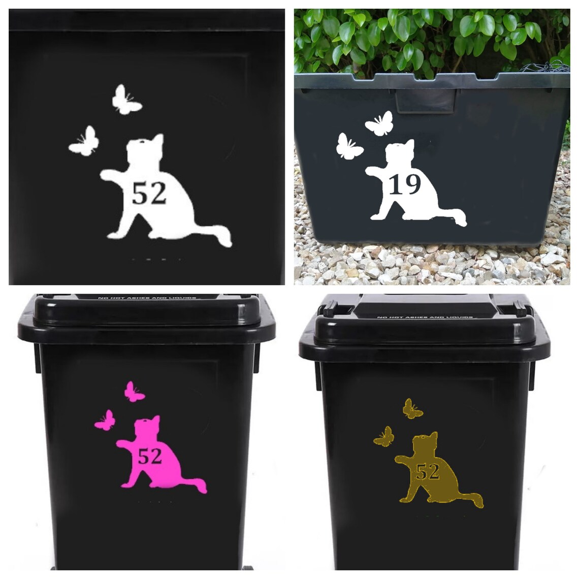 Pack of 3 Personalised Wheelie Bin Stickers Pet Cat Custom Etsy