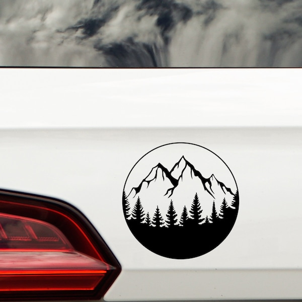 Mountain Silhouette  Adventure Car, Van or Motorhome Road Trip Decoration Vinyl Stickers