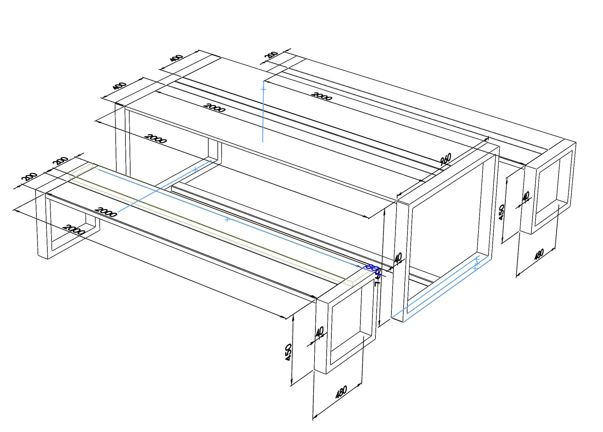 Tisch Esstisch Gartentisch rustikal Verschiedene Farben | Etsy